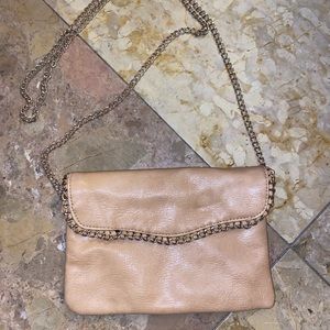 Crossbody vegan leather purse with chain